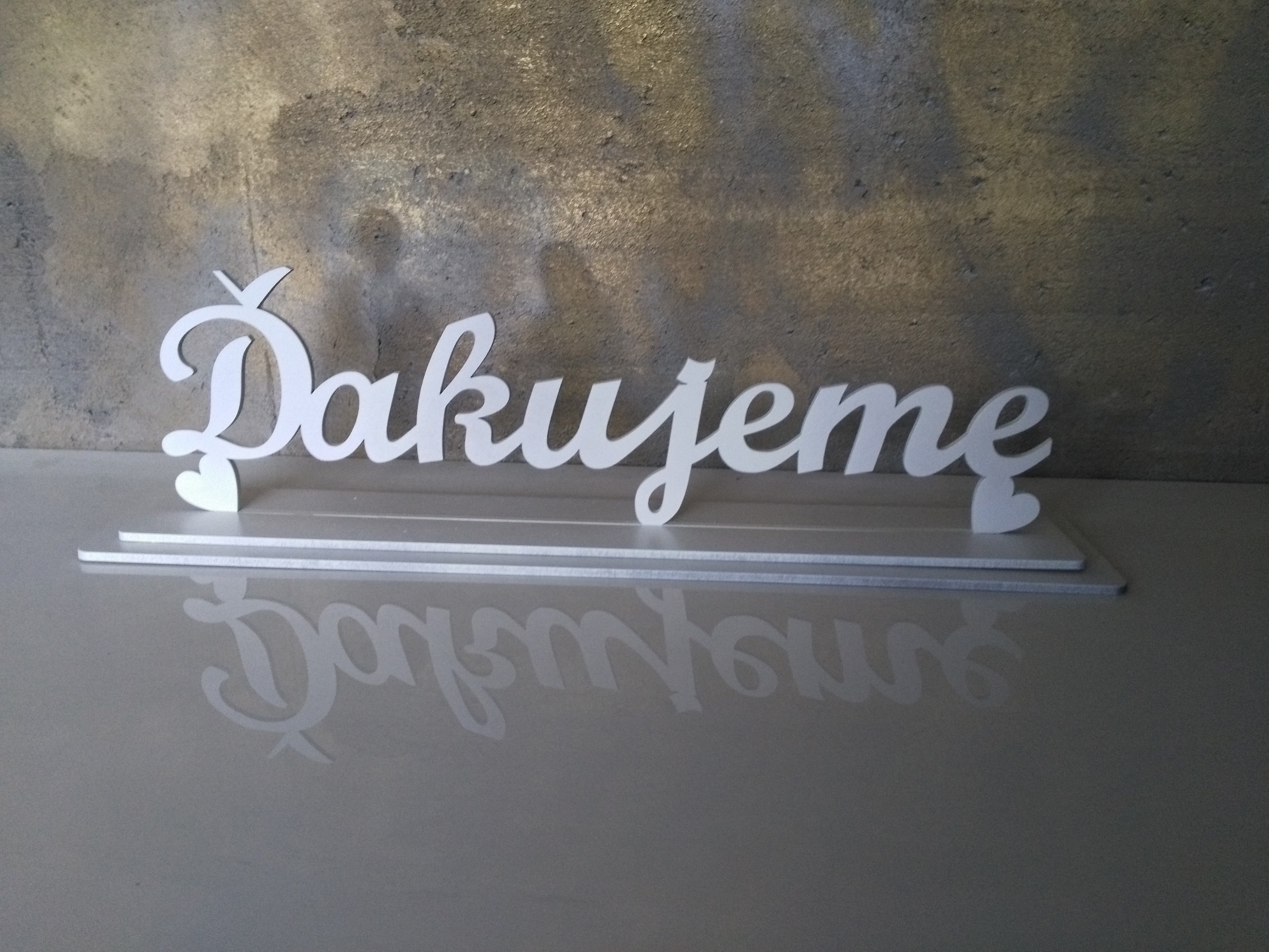 Svadobný stojan ďakujeme,biely