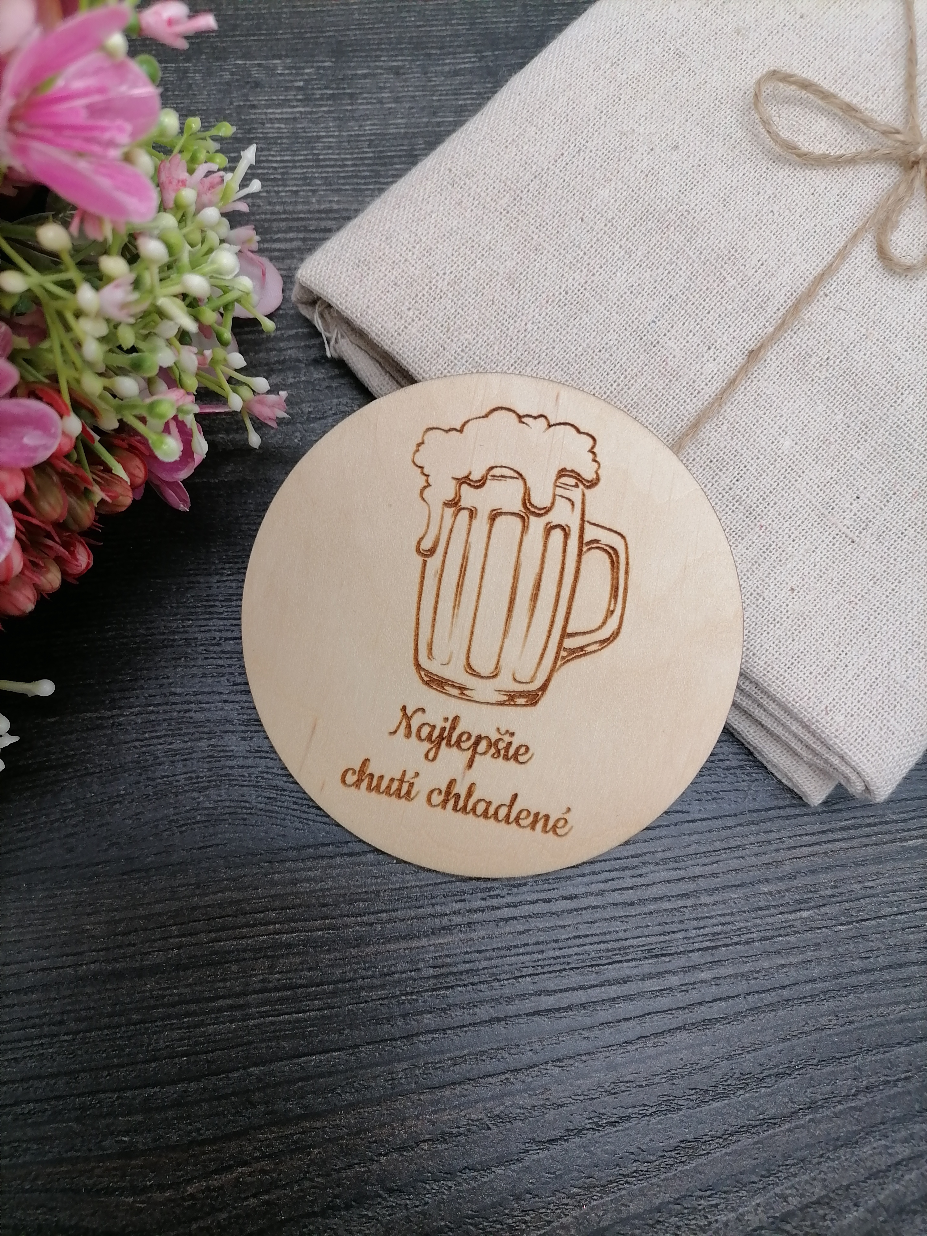 Podšálka pod pivo lakovaná - podpivník