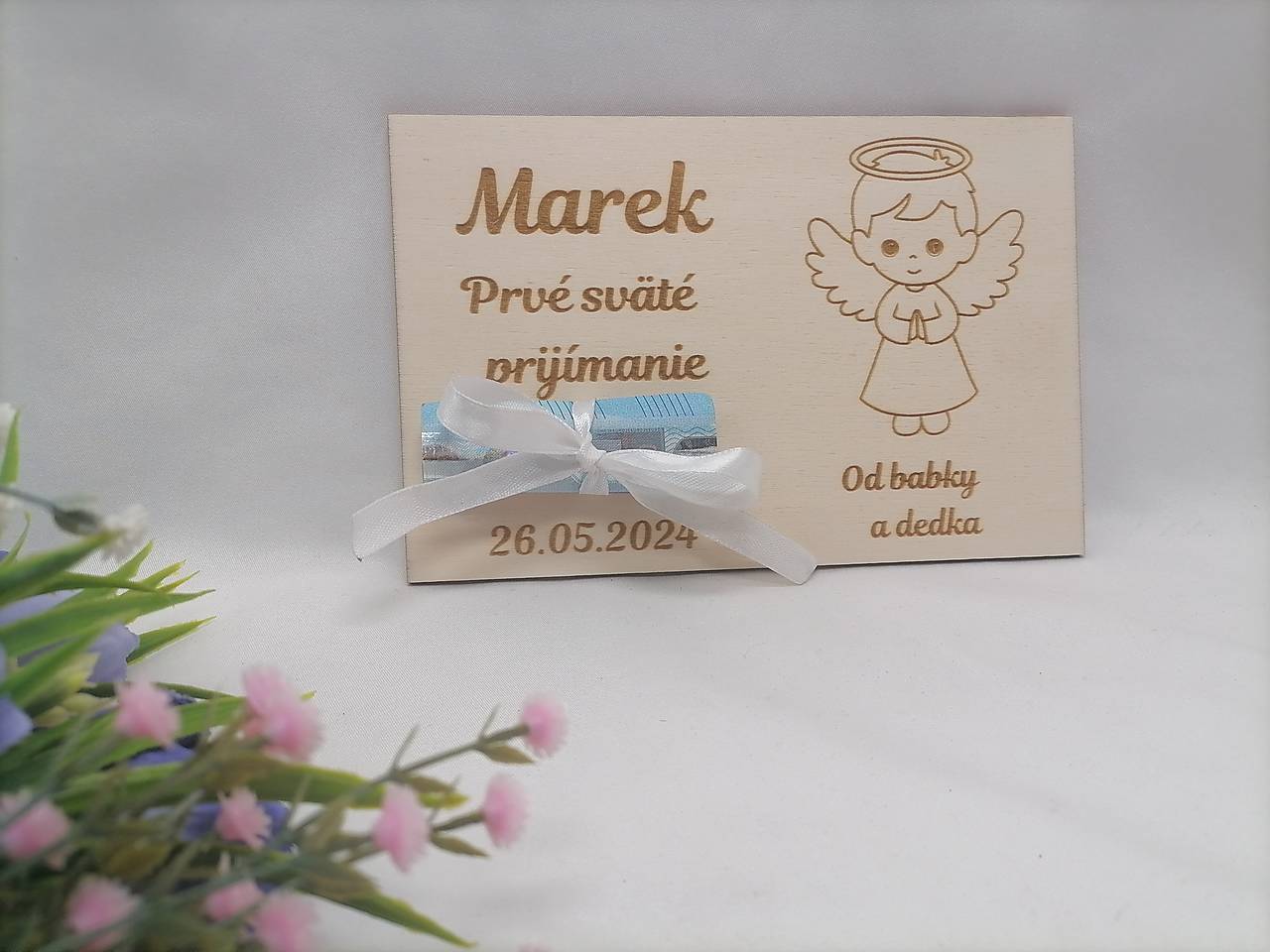Tabuľka na peniaze na prvé sväté prijímanie