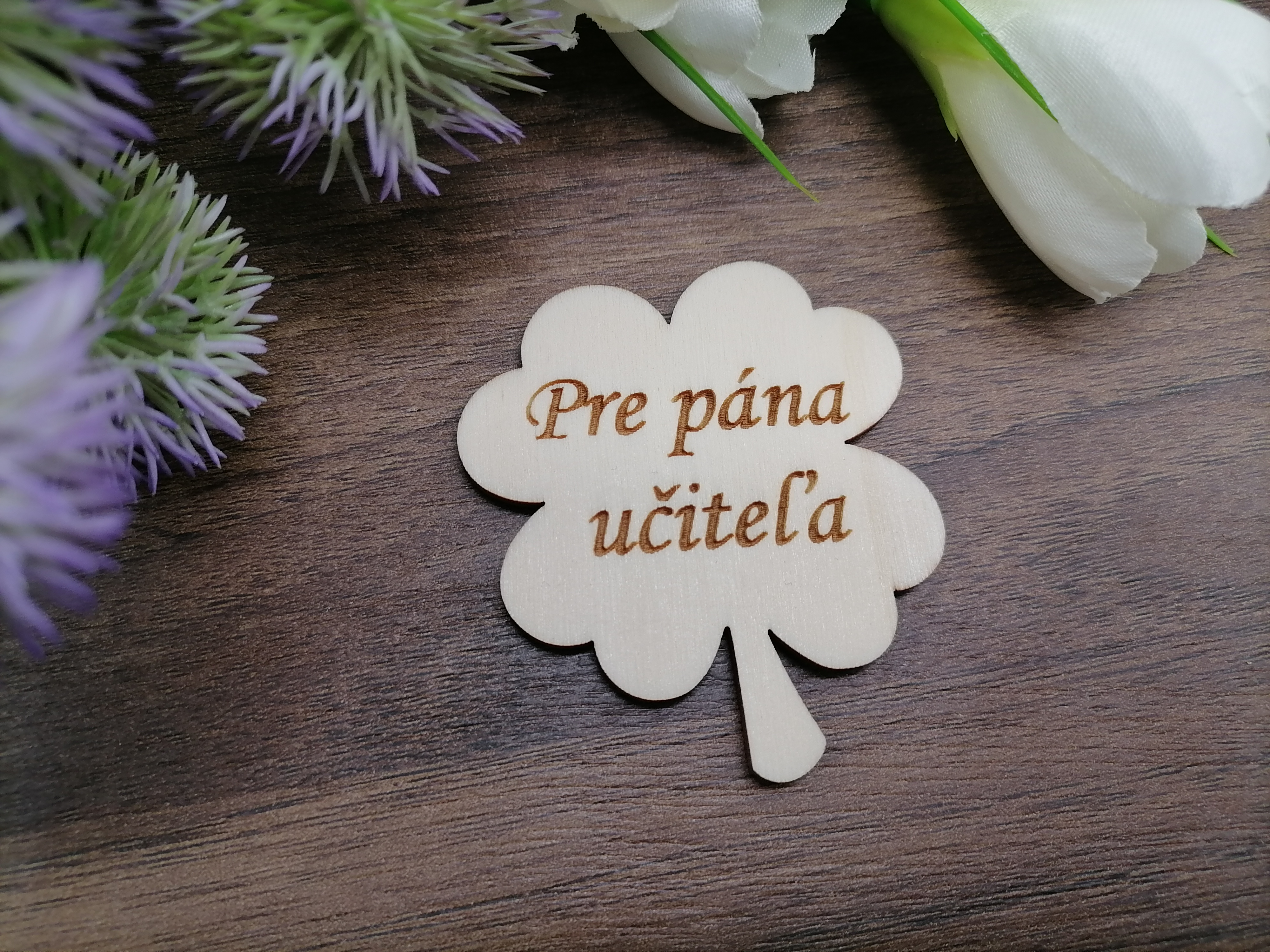 Štvorlístok - magnetka pre pána učiteľa 6cm