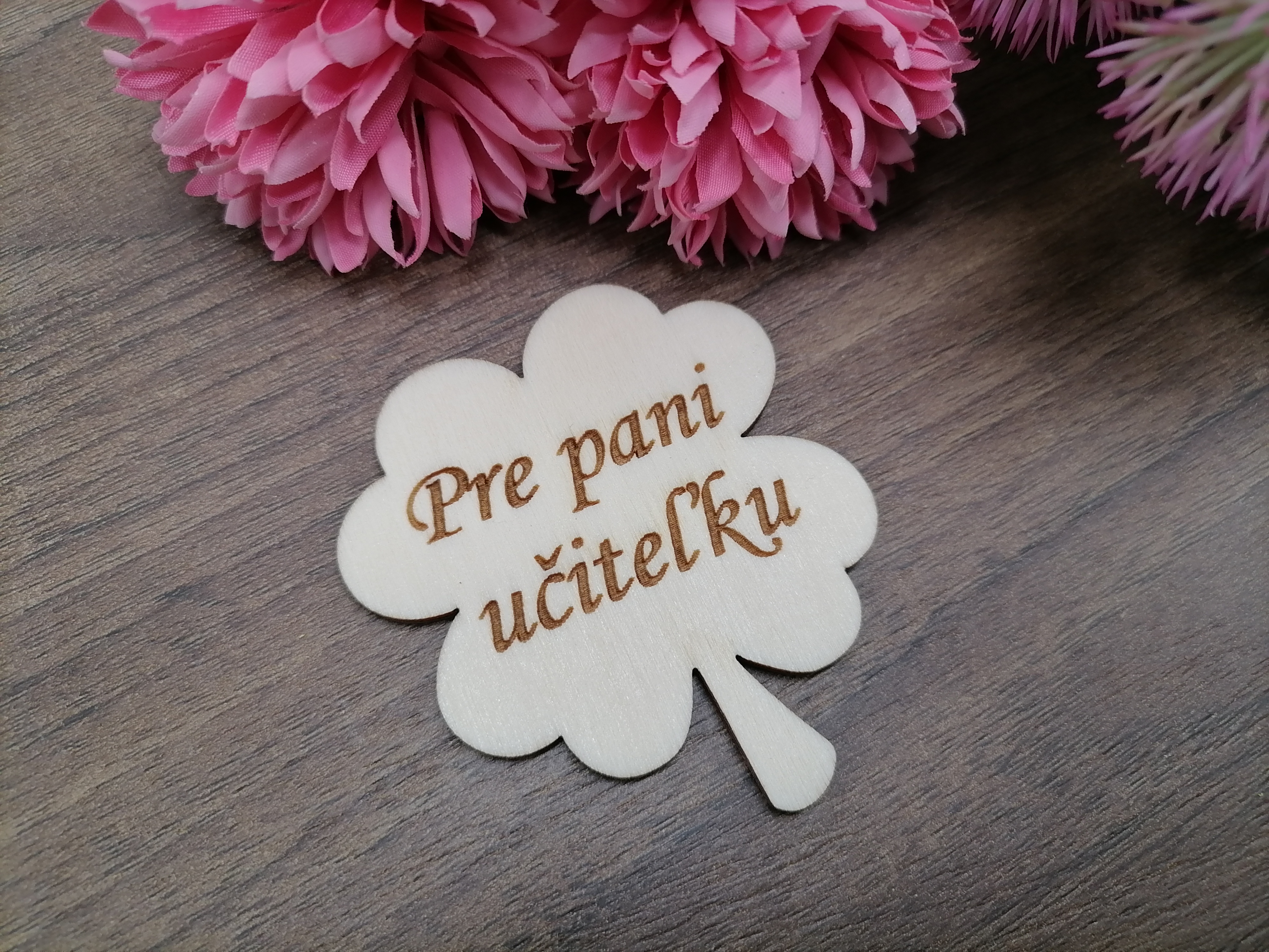 Štvorlístok - magnetka pre pani učiteľku 6cm
