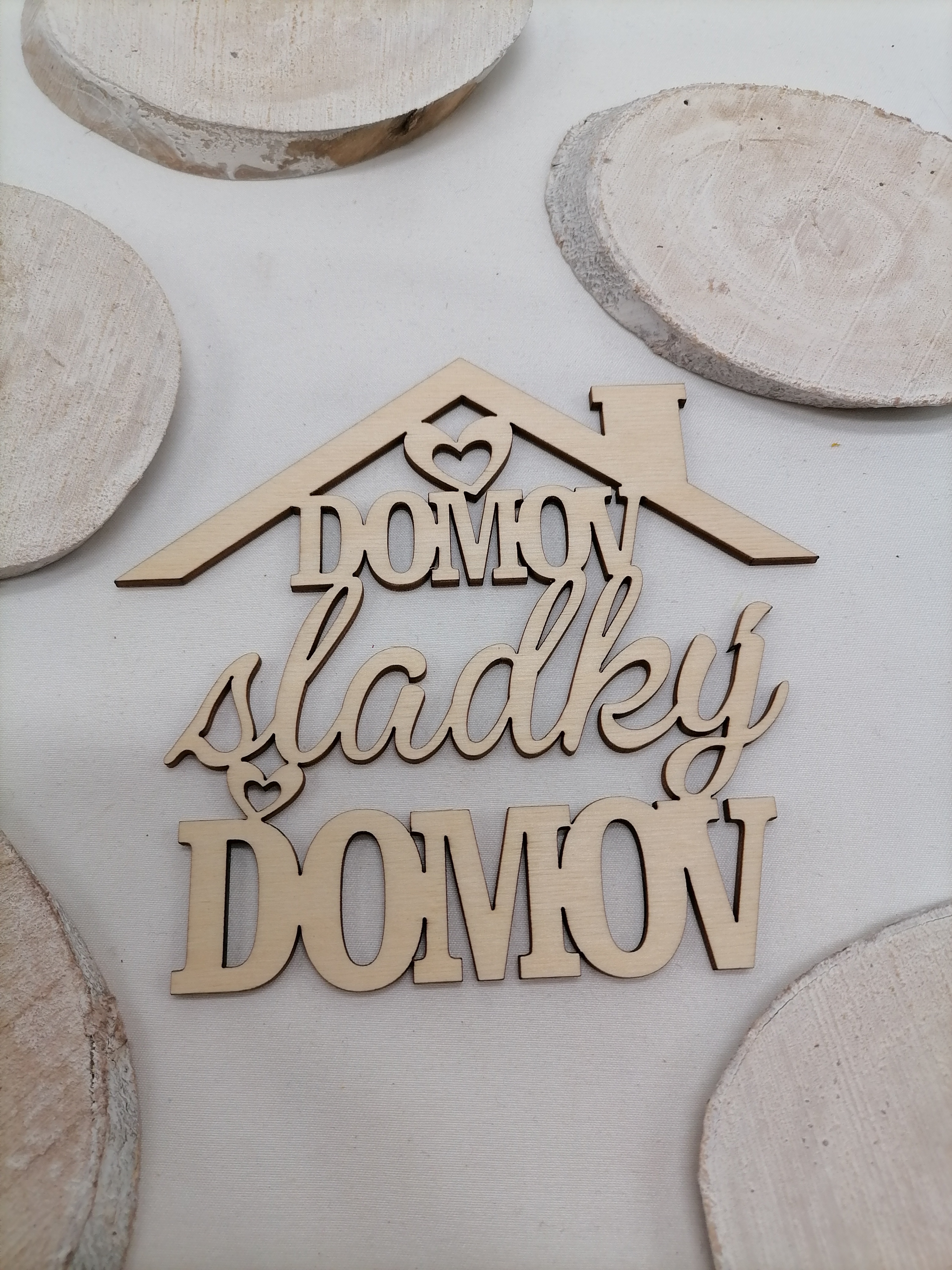 Nápis domov sladký domov 12x13cm