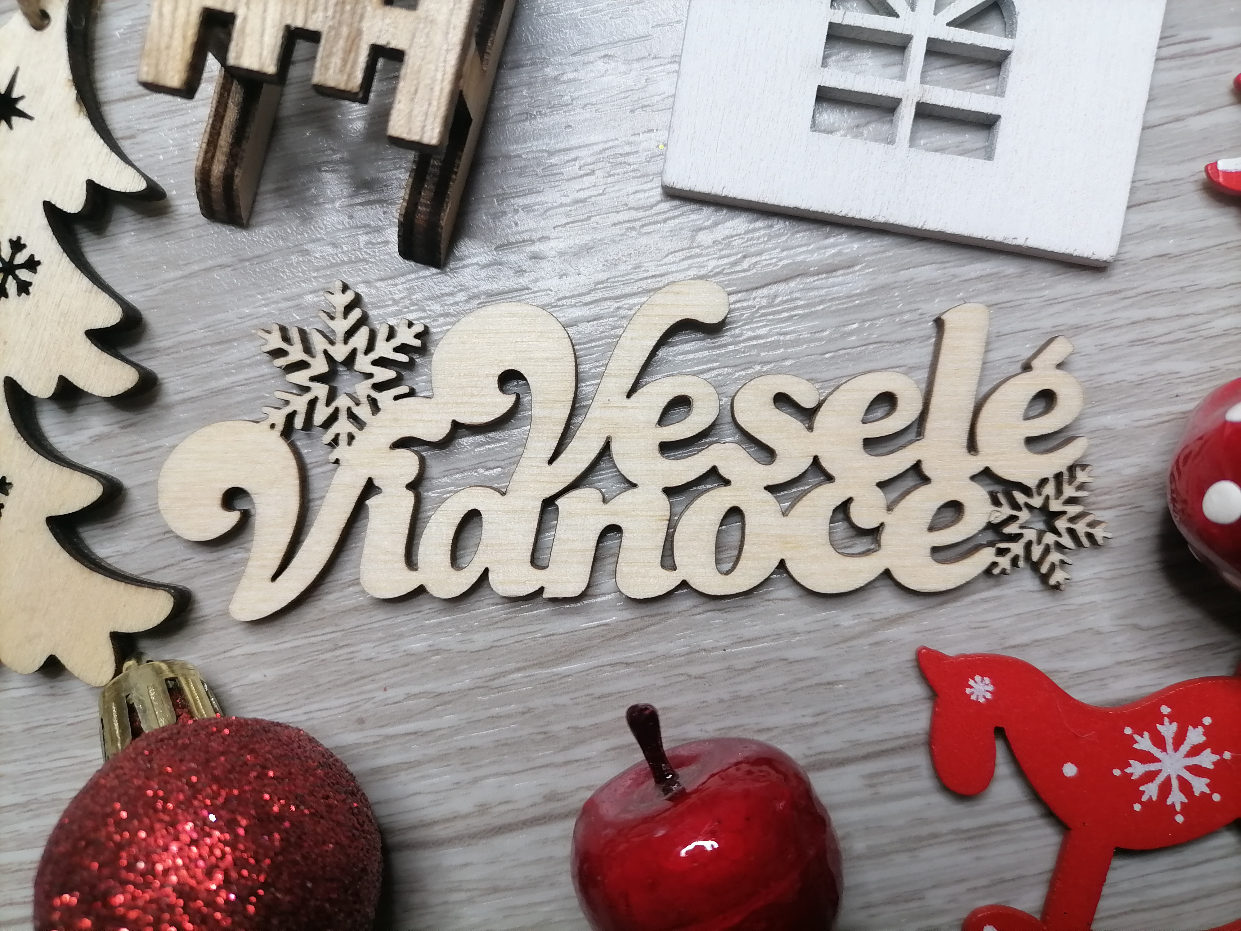 Nápis veselé vianoce 10 cm