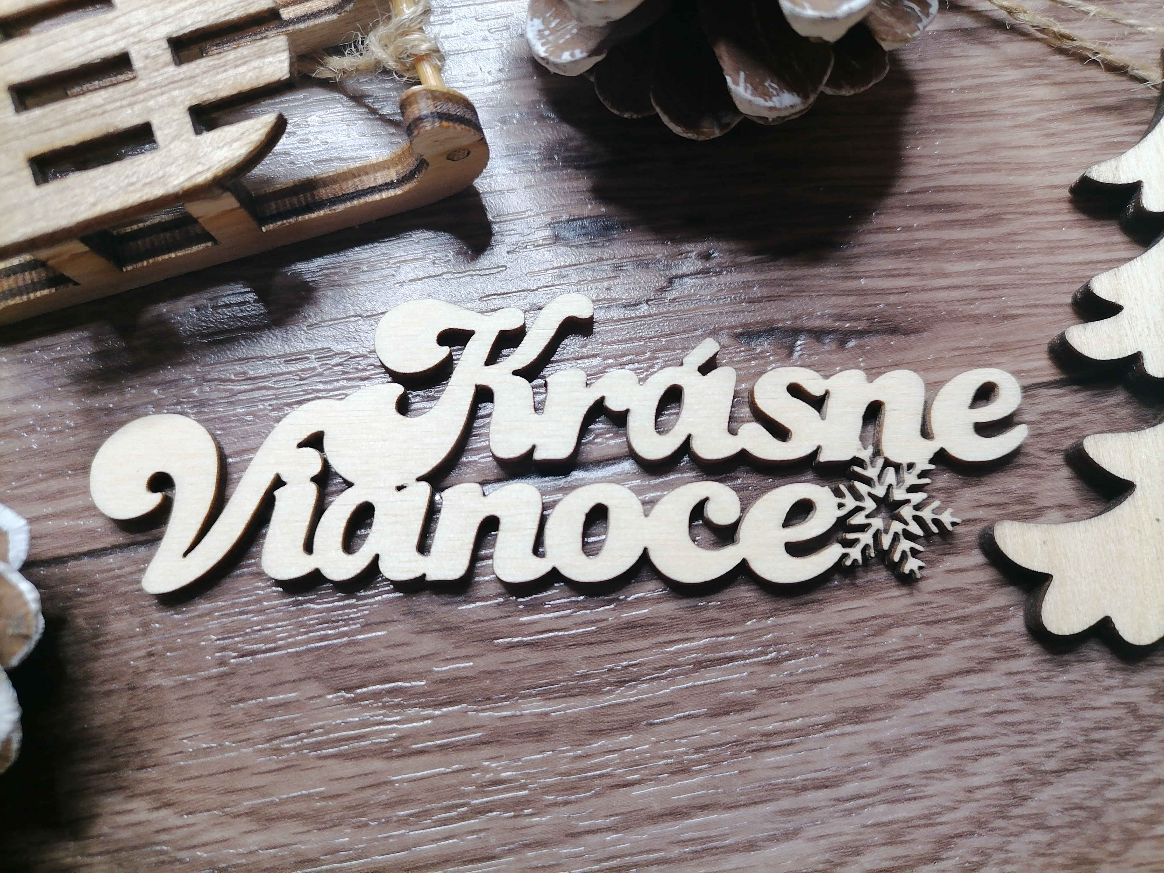 Nápis Krásne vianoce 15 cm