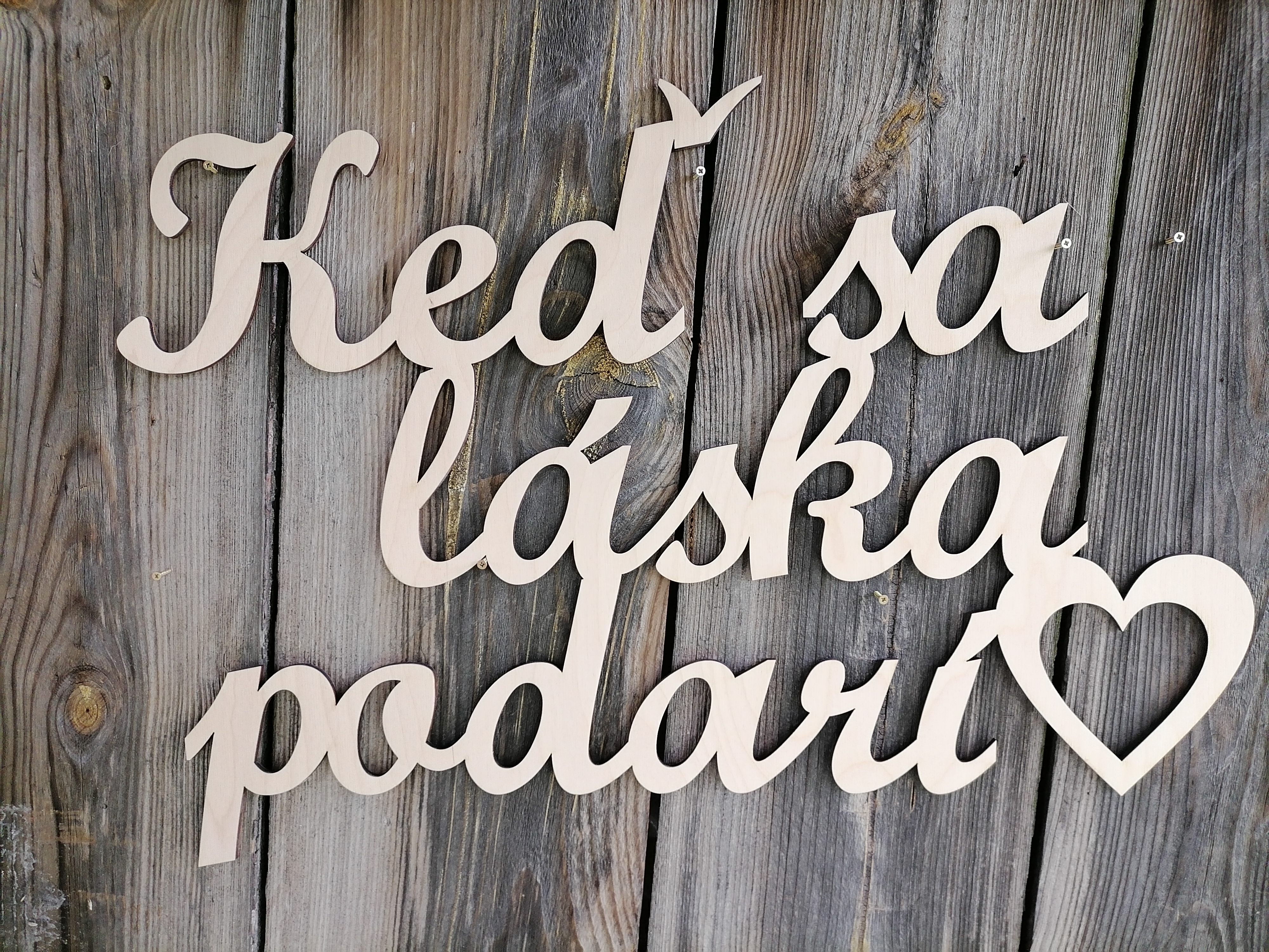 Veľký svadobný nápis Keď sa láska podarí